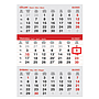 "Poslovni SIVO-CRVENI" three month calendar, 12 sheets, format:29,5x20cm, PVC bag, date indicator, P/60, NOT BOUND