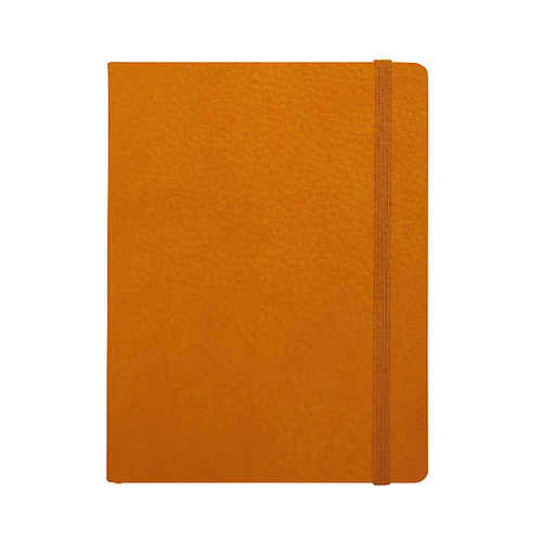 "BLOOM" orange notebook A5, with elastic band, format:14x21cm, P/40
