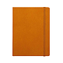"BLOOM" orange notebook A5, with elastic band, format:14x21cm, P/40