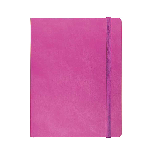 "BLOOM" pink notebook A5, with elastic band, format:14x21cm, P/40