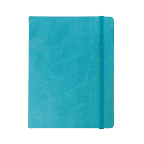 "BLOOM" turquoise notebook A5, with elastic band, format:14x21cm, P/40