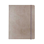 "BLOOM" beige notebook A5, with elastic band, format:14x21cm, P/40