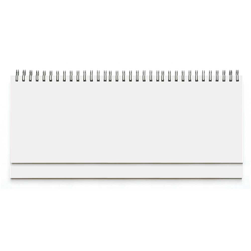 DESK planner 01 WHITE, wire bound, format:30x14,5cm, 128 pages. P/50